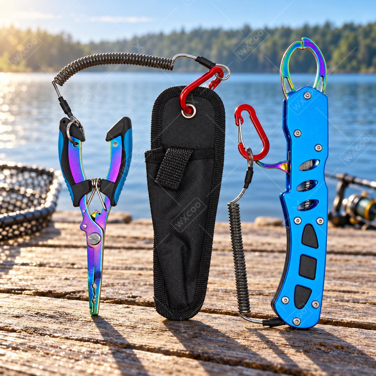 Fishing Line Cutter - 블루 티타늄 코팅된 해수용 낚시용 플라이어,